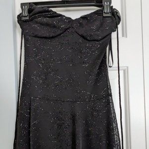 Black spaghetti strap cocktail dress